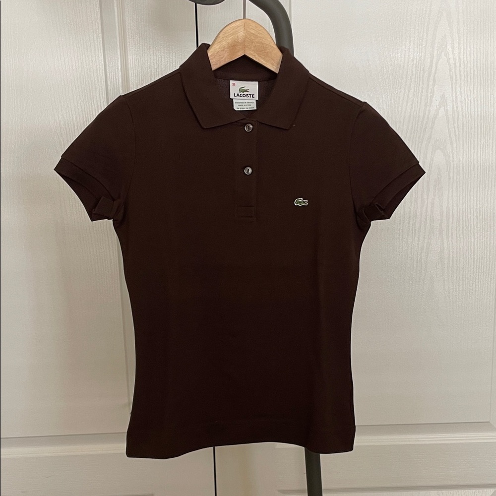 Lacoste Women's Dark Brown Polo Tee